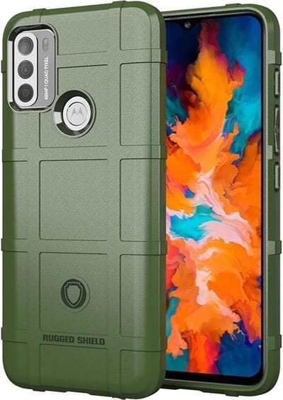 MobyDefend Hoesje - Geschikt voor Motorola Moto G50 - Rugged Shield TPU Backcover - Groen