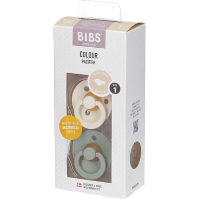 BIBS Colour Fopspeen - 0-6 mnd - 2-pack - Anatomisch - Ivory/Sage