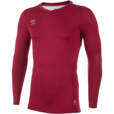 Umbro Heren Elite V Neck Base Layer Top (Nieuw Claret)