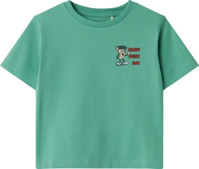 NAME IT - NMMDAVID NREG SS TOP BOX - Jongens - T-shirts - groen - maat 92