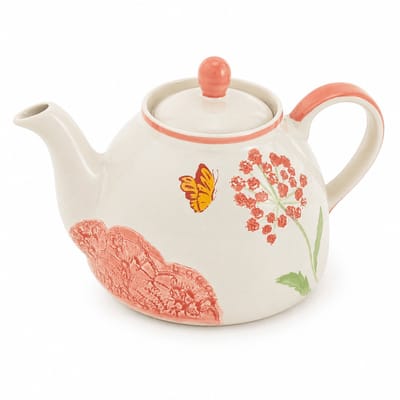 Theepot “Rosalie” – 1000 ml – Handgemaakt & Handgeschilderd – Keramische theepot met deksel – Uniek ontwerp