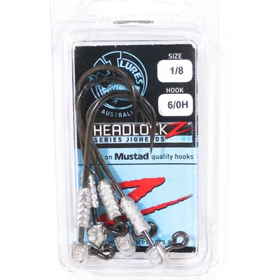 Tackle Tactics TT Headlockz HD jigkop 1/8 oz 6/0 4/verpakking (3054) black