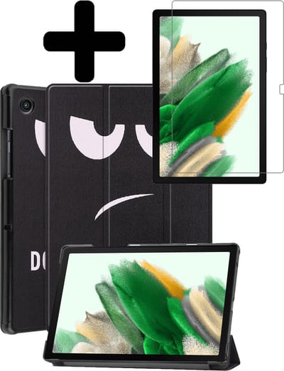 Hoes - Geschikt voor Samsung Galaxy Tab A8 - Met Screenprotector - Trifold Bookcase - Hard Cover - Hardcover Book Case - Tablet Hoesje - Don't Touch Me