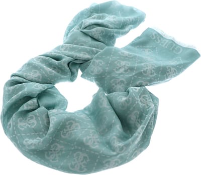 GUESS Sjaal G James Logo Jacquard Scarf 80X180 Turquoise Logo Mintgroen