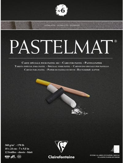 Clairefontaine Pastelmat - Papier voor Pastelkrijt - No.6 - 360 g - 18 x 24 cm - Antraciet