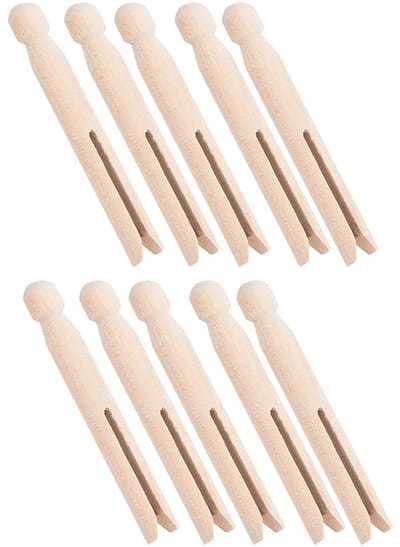 Dailygoods- Wasknijpers Houten - 10x Kledingklemmen - Handgemaakt - Glad Oppervlak - Ideaal voor Knutselprojecten - Duurzaam en Praktisch - Kledingklem