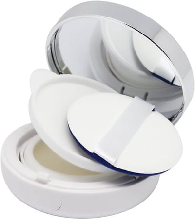 Lege poederdoos met luchtkussen, ideaal voor DIY BB/CC crème, vloeibare foundation, inclusief spiegel en spons voor make-up.