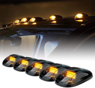 5-pack LED-daklichten met schakelaar - oranje cabinemarkeringslichten voor SUV's en vrachtwagens, 12V waterdicht, met complete installatieset