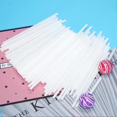 CHPN - Stokjes voor cakepops - Cakepop-stokjes - 50 stuks - Wit - Cake pops maken - 10CM - Traktatiestokjes - Kunststof - Lollypop sticks - Lolly stokjes