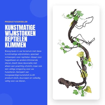 Dailygoods- Wijnstokken Kunstmatig - Reptielen Klimmer - Decoratie Terrarium - Jungle Bos Planten - Veilig en Duurzaam - Niet Giftig - Reptieldecoratie