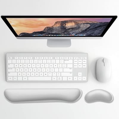 Ergonomisch Vergroot Toetsenbordsteunkussen met Traagschuim - Antislip Polssteun voor Typen, Gamen en Kantoor