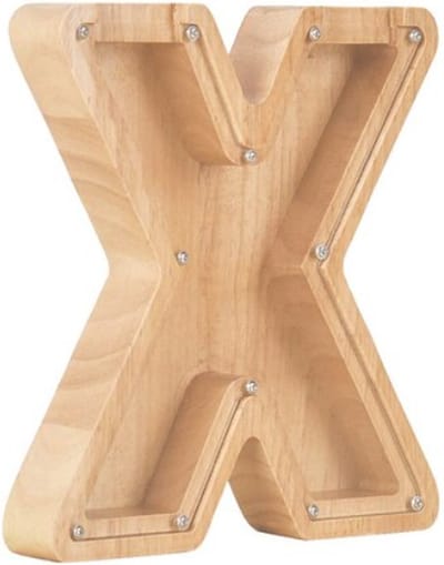 Houten spaarpot - Letter - Spaarpot - sparen - hout - letter X