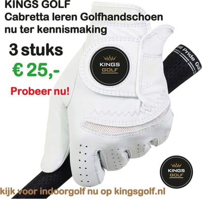 KingsGolf Golfhandschoenen Dames M - Set van 3 Linkerhandschoenen voor Rechtshandige Golfers - Echt Lederen Golfhandschoen Dames met Klittenbandsluiting - Wit