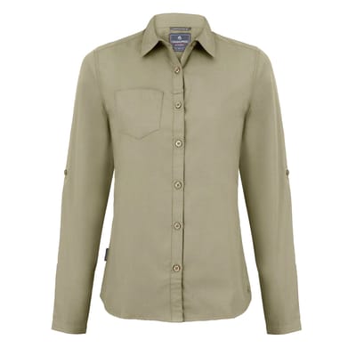 Craghoppers Dames Kiwi Lange Mouwen Shirt (Grind)