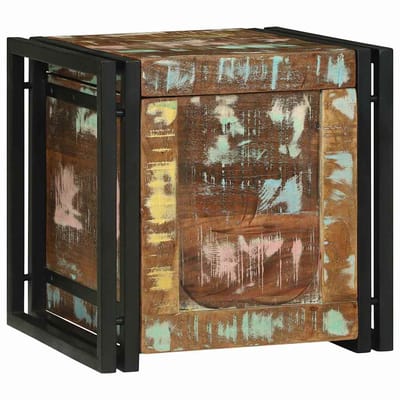 vidaXL - Opbergbox - Bruin - en - Zwart - 40 - x - 40 - x - 40 - cm - Massief - Acacia - Hout