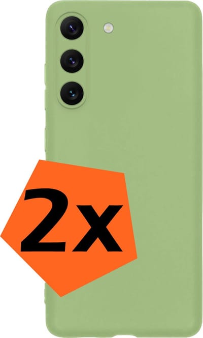 Hoes - 2 Stuks - Geschikt voor Samsung Galaxy S23 - Sterk & Shockproof - Case Siliconen - Back Cover - Telefoon Hoes - Groen