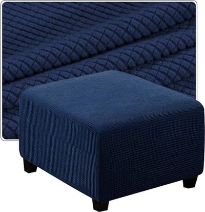 Ottoman Hoezen - Poef Beschermers - Meubels Vernieuwen - Super Elastische Stof - 30x30 tot 100x100cm - Marineblauw