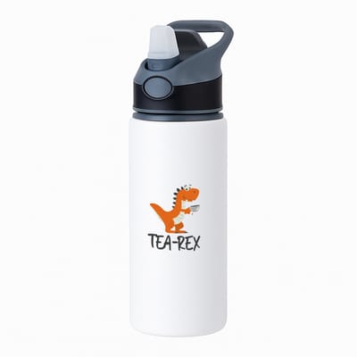 Hacebo® - Thee waterfles met rietje zwart - Thee - Thee liefhebber - Cadeau voor iemand die van thee houdt - Cadeau thee - Tearex - met opdruk - Verjaardag - Grappig cadeautje verjaardag - water fles - 650ML