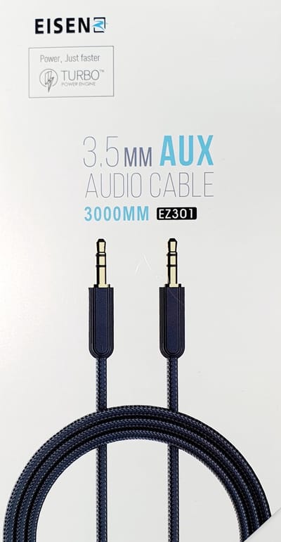 Eisenz EZ301 3.5mm AUX Kabel 3 Meter – Universele Audio Jack Kabel – Nylon Gevlochten – Voor Auto, Smartphone, Tablet, Laptop & Koptelefoon
