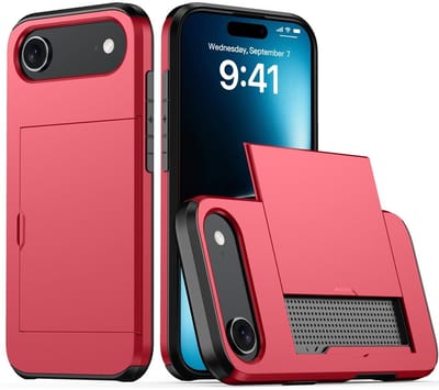 Coverup Hoesje - Geschikt voor iPhone Air Hoesje - Coverup Hybrid Card Slider Back Cover - Rood