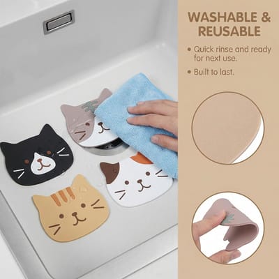 Onderzetters voor katten, schattige katten, drankonderzetters, herbruikbare decoratieve onderzetters voor glas, antislip, siliconen tafelonderzetters voor dranken, kopjes, bar, glas