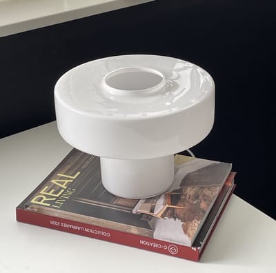 C-Creation - Foza - Tafellamp Glas - Paddenstoel Lamp - Wit - Decoratieve Tafellamp - Design lamp - Dressoir - Vensterbank