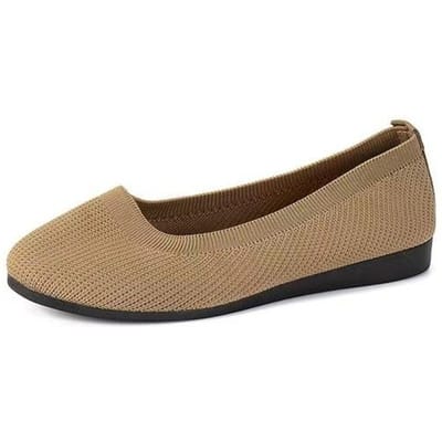 Lente Herfst Casual Schoenen Voor Vrouwen Slip-on Pump Gebreide Enkele Platte Schoenen Ademende Ronde Neus Dames Stoffen Loafers Grote Maten 43