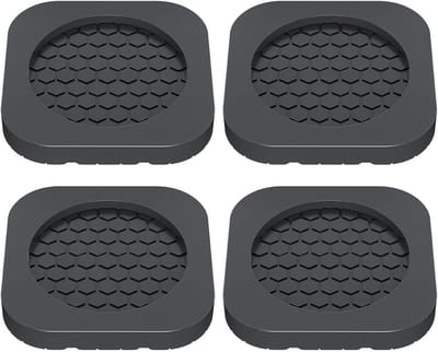 Wasmachine Trillingspads - Antislip Voetkussens - Apparaten Stabiliseren - Schokabsorberend Verdikt Materiaal - 8x8x6 cm - Zwart