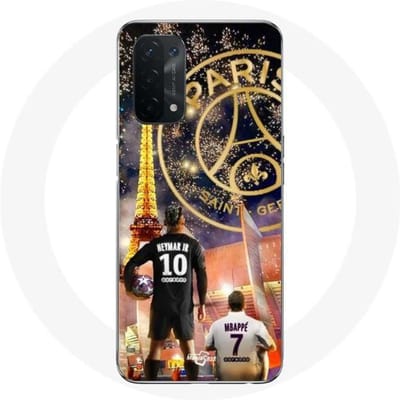 Coque pour Oppo A54 5G PSG Neymar et Mbappé Joyeux noël