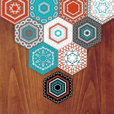 Vinyl vloermuurstickers voor huisdecoratie - Zeshoekige tegels voor woonkamer keuken badkamer zelfklevende peel en stick set van 10 - 20 x 23 cm
