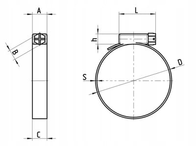 Slangklem W2 32-50 mm, 9 mm breed, ISO 9002