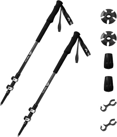 Night Cat Telescopische Lichte Wandelstokken: 0.18kg 63-135cm Stabiele Koolstofvezel Trekkingstokken met Ergonomische Handgrepen 2 Verpakking