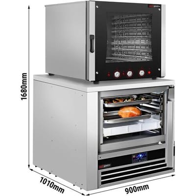 GGM Gastro Bäckerei-Elektro-Kombidämpfer - Manuell - 6x GN 1/1 oder EN 600x400 - inkl. Schockfroster 5x GN 1/1 Zilver