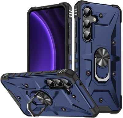 Coverup Hoesje - Geschikt voor Samsung Galaxy A26 Hoesje - Coverup Heavy Duty Ring Kickstand Back Cover - Blauw
