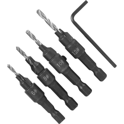 4-delige koolstofstalen boorset 612# met zeskantsleutel Houtbewerkingsgereedschap Accessoires