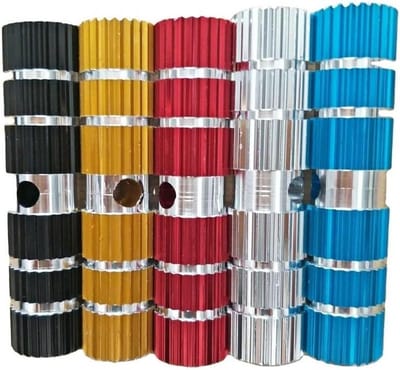 Fiets Voetsteunen - Achteras Steunen - Extra Stabiliteit - Anti-Slip Ontwerp - 100mm Universeel - Zwart Zilver
