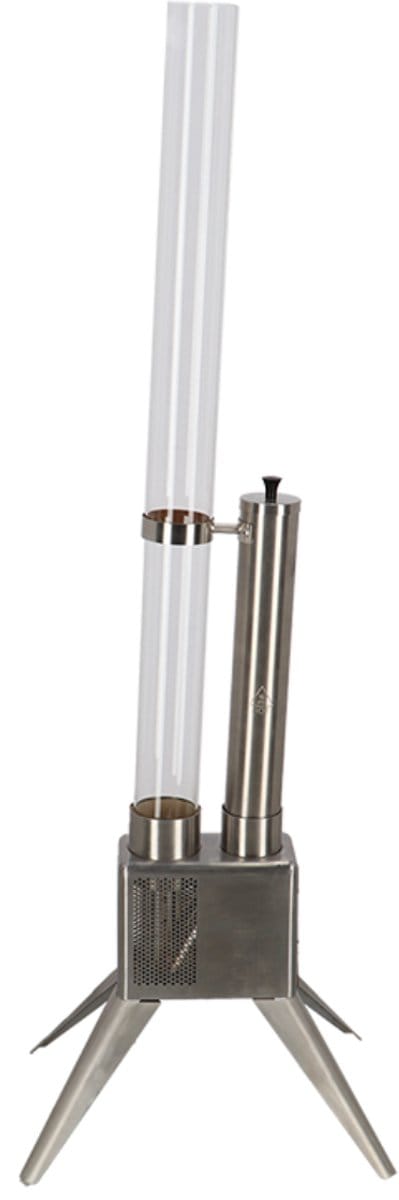 Houtpellet Terrasheater - 135 cm – RVS – Zilver – Duurzame Buitenverwarming op Pellets