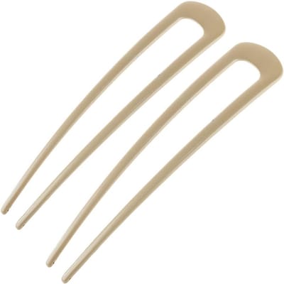 2 Pack metalen U-vormige haarspelden in Franse stijl, schildpad shell design in goud voor vrouwen en meisjes, ideaal voor updo's en chignon