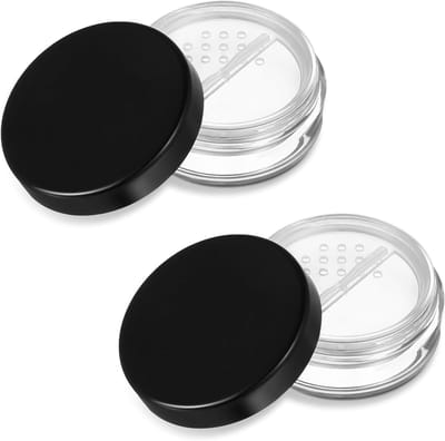 Dailygoods- Poederdoos - Set van 2 - 10g Capaciteit - Duurzaam PS/PP/ABS - Transparant - Lichtgewicht - Ideaal voor Cosmetica - Poedercontainer
