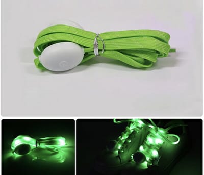 Groene Veters met LED verlichting - Lichtgevende veters - Groen licht - Opvallende veters - 120CM - Platte veters - Coole veters - Werkt op batterijen - 1 paar - LED - CHPN