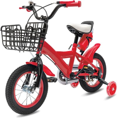 Kinderfiets - Loopfiets - Leren Fietsen - Verstelbaar Zadel - 12 Inch - Rood