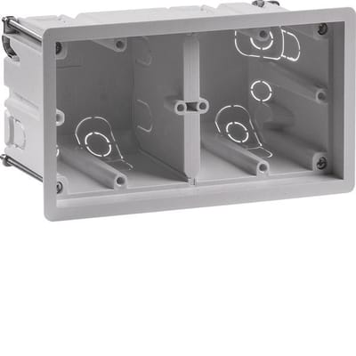 Hager Berker 2 Gang Wandcontactdoos Voor Inbouw Lichtgrijs - 18721020