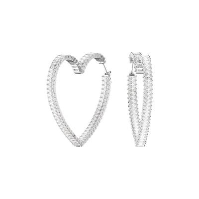 Swarovski Matrix Grote Hart Oorbellen Dames oorbellen Zilver 5647591 Silver,F white