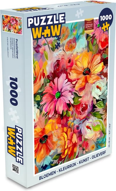 Puzzel Bloemen - Kleurrijk - Kunst - Olieverf - Legpuzzel - Puzzel 1000 stukjes volwassenen