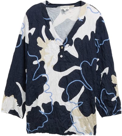 Tom Tailor - Gekreukte blouse overhemd - Maat XS - big floral shapes design