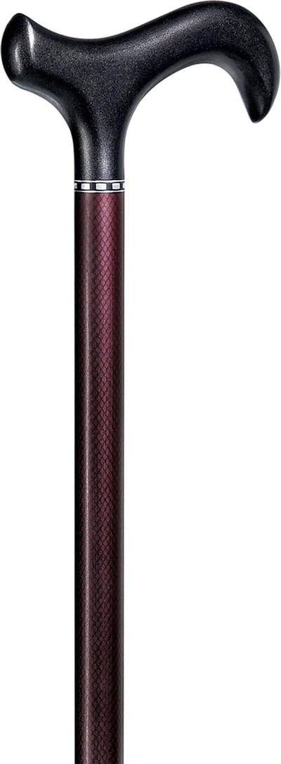 Gastrock Carbon verstelbare wandelstok - Aubergine - Uitschuifbare wandelstok - Lengte 79 - 96 cm - Carbon - Derby handvat - Wandelstokken - Voor heren en dames - Wandelstok verstelbaar - Uitschuifbare stok