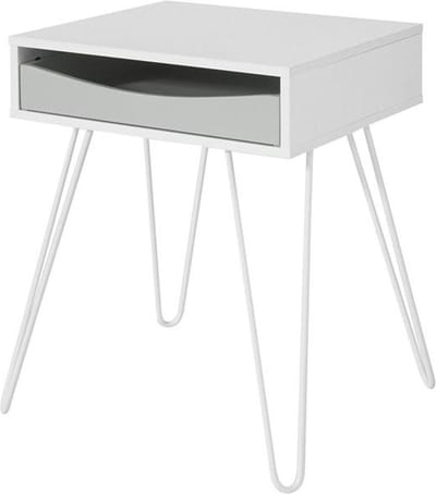 Simpletrade Bijzettafel - Lade - Nachtkastje - Wit - 43x51x38 cm
