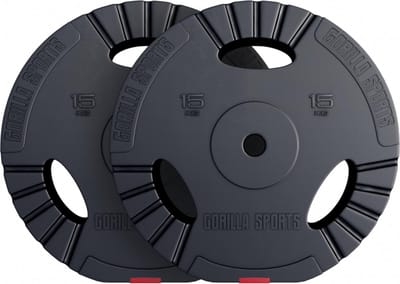 Gorilla Sports Halterschijven Set - Gripper Kunststof - 30 mm – Handgreep - 2 x 15 kg