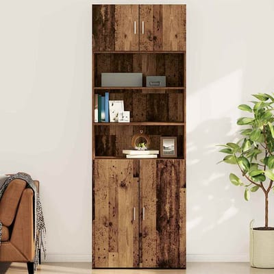 vidaXL - Wandkast - Oud - hout - 80 - x - 42.5 - x - 40 - cm - Bewerkt - hout