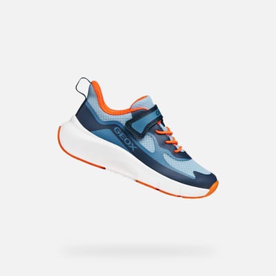 GEOX PRO-RAN JONGENS Sneakers - MARINEBLAUW/ORANJE - Maat 24